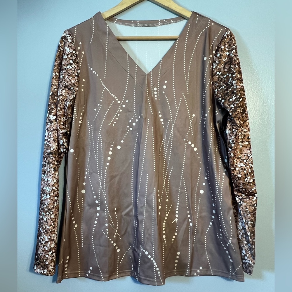 Brand New W/O Tags Gorgeous Gold Blouse